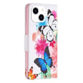 Miniatyrbillede 2 af 2: Wonderland iPhone 14 flip etui - To Sommerfugle Multicolor