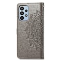 Miniatyrbild 2 av 2: Mandala läder Samsung Galaxy A23 fodral - Silver/Grå Silvergrå