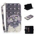 Miniatyrbillede 1 af 2: iPhone Xr flip cover i mønstret læder - Grey Cat Silver grey