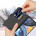 Miniatyrbillede 2 af 2: Glat og tyndt Premium Pu Læder Etui til Motorola Edge S30 - Sort Black