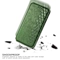 Miniatyrbild 2 av 2: Läder Samsung Galaxy S21 FE fodral med romb-design - Grön Grön