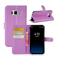 Miniatyrbild 1 av 2: Samsung Galaxy S8 lychee läderfodral m. stativ - Lila Lila