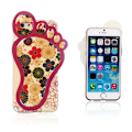 Miniatyrbillede 1 af 2: Blu-ray 3D Footprint Shape IMD Soft Flexible Shell iPhone 6s / 6 - Colorful Cartoon Flowers Multicolor