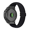 Miniatyrbillede 1 af 2: 26 mm elastisk nylon-urrem til Garmin- og Coros-ure med værktøj - Sort Black