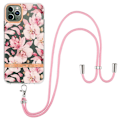 Miniatyrbild 1 av 2: Tunt och tåligt mjukfodral med nyckelband för iPhone 11 Pro Max - Rosa Gardenia Rosa