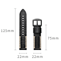 Miniatyrbillede 2 af 2: Samsung Galaxy Watch (46mm) ridge stil ægte læder Urrem - Sort Black