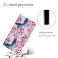 Miniatyrbillede 2 af 2: Wonderland iPhone 12 Pro / iPhone 12 flip etui - Blå Sommerfugl Og Blomst Pink