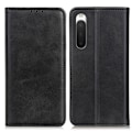 Miniatyrbillede 1 af 2: Sony Xperia 10 IV flip etui i ægte læder med pung – Sort Black