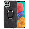 Pikkukuva 1 / 2: Iskunkestävä nahkasuojus soikealla jalustalla Samsung Galaxy M33 5G:lle - Musta Black