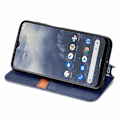 Pikkukuva 6 / 6: Nahkakotelo With A Stylish Rhombus Imprint For Nokia G60 - Sininen Blue