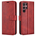 Pikkukuva 1 / 2: Lompakko Nahkakotelo For Samsung Galaxy S23 Ultra - Punainen Red