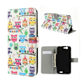 Miniatyrbillede 1 af 2: Moberg Huawei Ascend G7 Læder Flip Etui - Farverige Ugler Multicolor