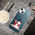 Miniatyrbillede 2 af 3: Juletelefonetui iPhone 14, stilfuldt mønstertryk Anti-ridse blødt fleksibelt bagcover - Gris Og Snemand Red