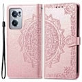 Miniatyrbillede 1 af 2: Mandala OnePlus Nord Ce 2 5g Flip Etui - Rødguld Pink