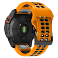 Miniatyrbillede 1 af 2: Garmin Fenix 7X tofarvet silikone-urrem - Orange / Sort Orange