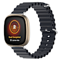 Miniatyrbild 2 av 2: Fitbit Sense 2 / Versa 4 / 3 klockarmband i oceanbandsstil - Midnattssvart Svart