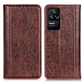 Pikkukuva 1 / 2: Aito nahkakotelo magneettisuljuksella Xiaomi Poco F4 / Xiaomi Redmi K40S - Ruskea Brown