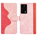 Miniatyrbillede 1 af 6: To-farvet Xiaomi Redmi K60E læderetui - Pink Pink