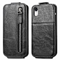 Miniatyrbillede 1 af 2: Lodret iPhone Xr flip etui med lynlås - Sort Black