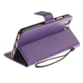 Miniatyrbillede 2 af 2: Huawei Y6 II præget læder-etui med strop - Lilla Purple
