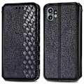 Pikkukuva 1 / 2: Nahkakotelo With A Stylish Rhombus Imprint For Nothing Phone (1) - Musta Black