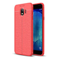 Miniatyrbillede 1 af 2: Samsung Galaxy J4 (2018) litchi tekstur blødt etui - Rød Red