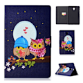 Pikkukuva 1 / 2: Samsung Galaxy Tab A 10.5 kuviollinen synteetti nahkainen suojakotelo kortti paikoilla - Pöllöt Haaralla Multicolor