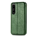 Pikkukuva 2 / 2: Nahkakotelo With A Stylish Rhombus Imprint For Sony Xperia 1 IV - Vihreä Green