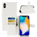 Miniatyrbild 1 av 2: iPhone XS Max mobilfodral syntetläder silikon stående plånbok - Vit Vit
