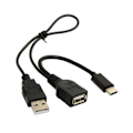 Pikkukuva 1 / 2: USB 3.1 Tyyppi-C - USB 2.0 Naaras OTG Datakaapeli - Musta Black