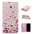Miniatyrbillede 1 af 2: iPhone Xs Max flip cover i læder med præget mønster - Falling Heart Multicolor
