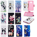 Miniatyrbillede 2 af 2: Samsung Galaxy A6 læder flip cover med mønsterprint - En Ugle Står På En Gren Multicolor