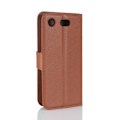 Pikkukuva 2 / 2: Sony Xperia XZ1 Compact litsi tekstuurinen nahkakotelo - Ruskea Brown