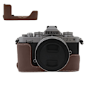 Miniatyrbillede 1 af 2: Nikon Z fc halvkrops lædercover med batteriåbning - Kaffe Brown