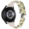 Miniatyrbild 1 av 2: Haylou Solar LS05 / Xiaomi Mi Watch Color coolt klockarmband i äkta läder med leopardstruktur - Militärgrön / Leopard multifärg