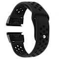 Miniatyrbillede 1 af 2: Garmin Fenix 5X 26mm tofarvet silikoneurrem - helt sort Black