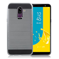 Miniatyrbillede 1 af 2: Samsung Galaxy J8 (2018) beswkyttelsesetui i kombimaterialer med børstet design - Grå Silver grey