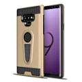Miniatyrbillede 1 af 2: Samsung Galaxy Note9 beskyttelsesetui i kombimaterialer med carbon tekstur - Guld Gold
