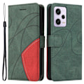 Miniatyrbild 1 av 2: Texturerat läder Xiaomi Poco X5 Pro / Xiaomi Redmi Note 12 Pro / Xiaomi Redmi Note 12 Pro Speed fodral med handledsband - Grön Grön
