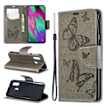 Miniatyrbild 1 av 2: Butterfly läder Samsung Galaxy A40 fodral - Silver/Grå Silvergrå