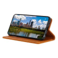 Miniatyrbillede 6 af 6: Flip Etui med Pung i Ægte Læder til Samsung Galaxy A04e - Brun Brown