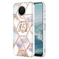 Miniatyrbillede 1 af 2: Marble Mønstret Cover med Ring Holder til Nokia G10 / G20 - Krone Multicolor