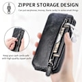 Miniatyrbillede 2 af 2: Lodret iPhone Xs Max flip etui med lynlås - Sort Black