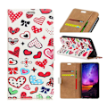 Miniatyrbillede 1 af 2: Sony Xperia 10 mønster læder etui - Farverig Hjerter Multicolor