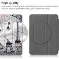 Miniatyrbillede 4 af 6: Tri-fold stander etui iPad 10.9 (2022) Pattern Printing Anti-fall Anti-wear Folio Flip Vegansk Læder Tablet Cover - Tårn Silver grey