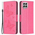 Miniatyrbild 1 av 2: Butterfly läder Samsung Galaxy M33 5G fodral - Rosa Rosa