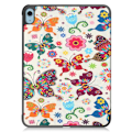 Miniatyrbillede 2 af 6: Tri-fold stander etui iPad 10.9 (2022) Pattern Printing Anti-fall Anti-wear Folio Flip Vegansk Læder Tablet Cover - Sommerfugl Multicolor