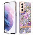 Pikkukuva 1 / 2: Erittäin ohut ja kestävä pehmeäkantinen Samsung Galaxy S21 Plus 5G - Violetti Pioni Purple