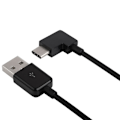 Pikkukuva 2 / 2: Oikea 90 Asteen USB 3.1 Tyyppi C Uros USB-C - USB 2.0 Uros Kaapeli - Musta Black