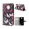 Pikkukuva 1 / 2: Moberg Huawei Y625 Nahkakotelo Korttitaskuilla - Perhosia Ja Kukkia Multicolor